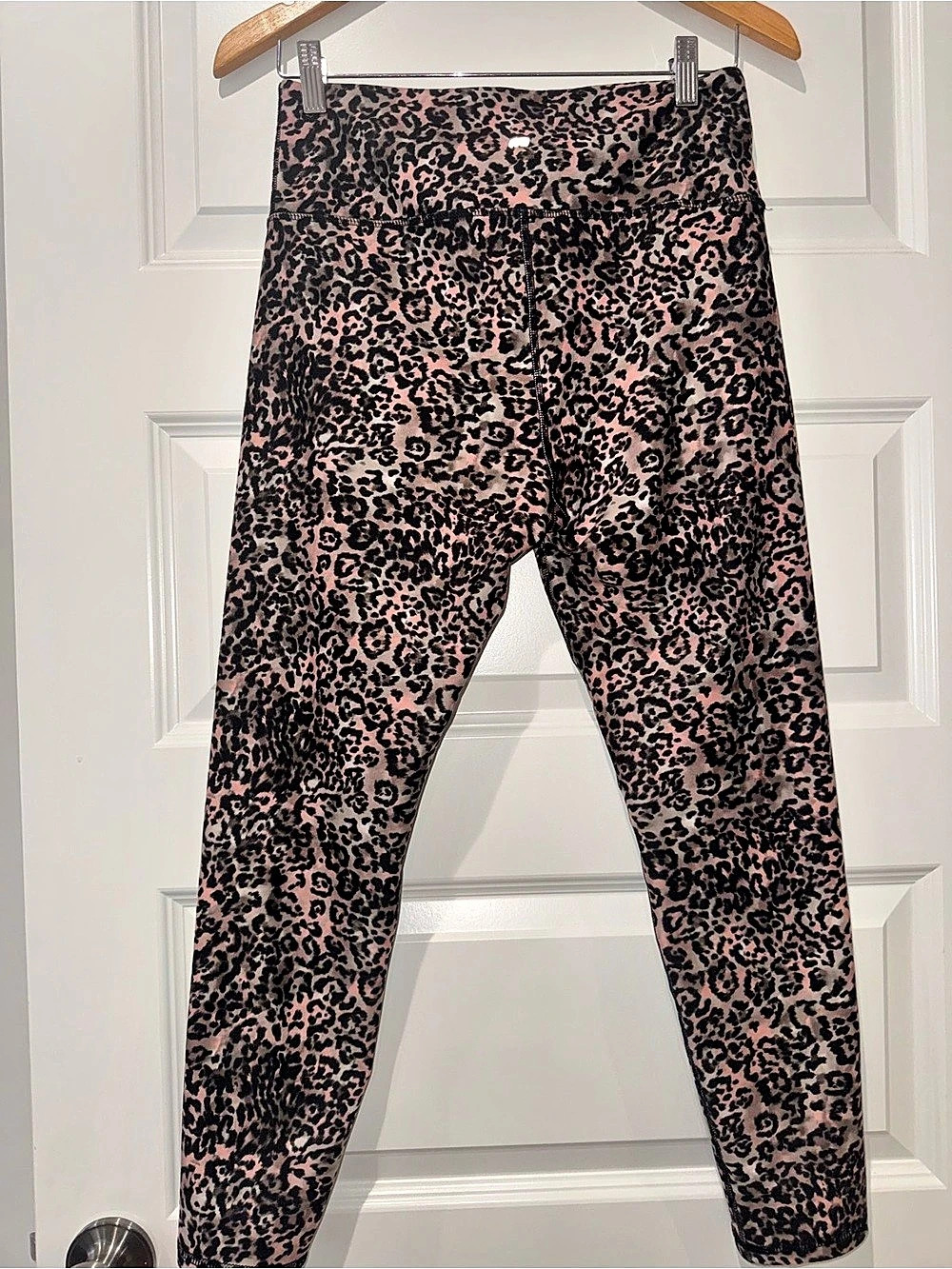 Fabletics PowerHold High-Waisted Leggings Brown & Black 7/8 Length